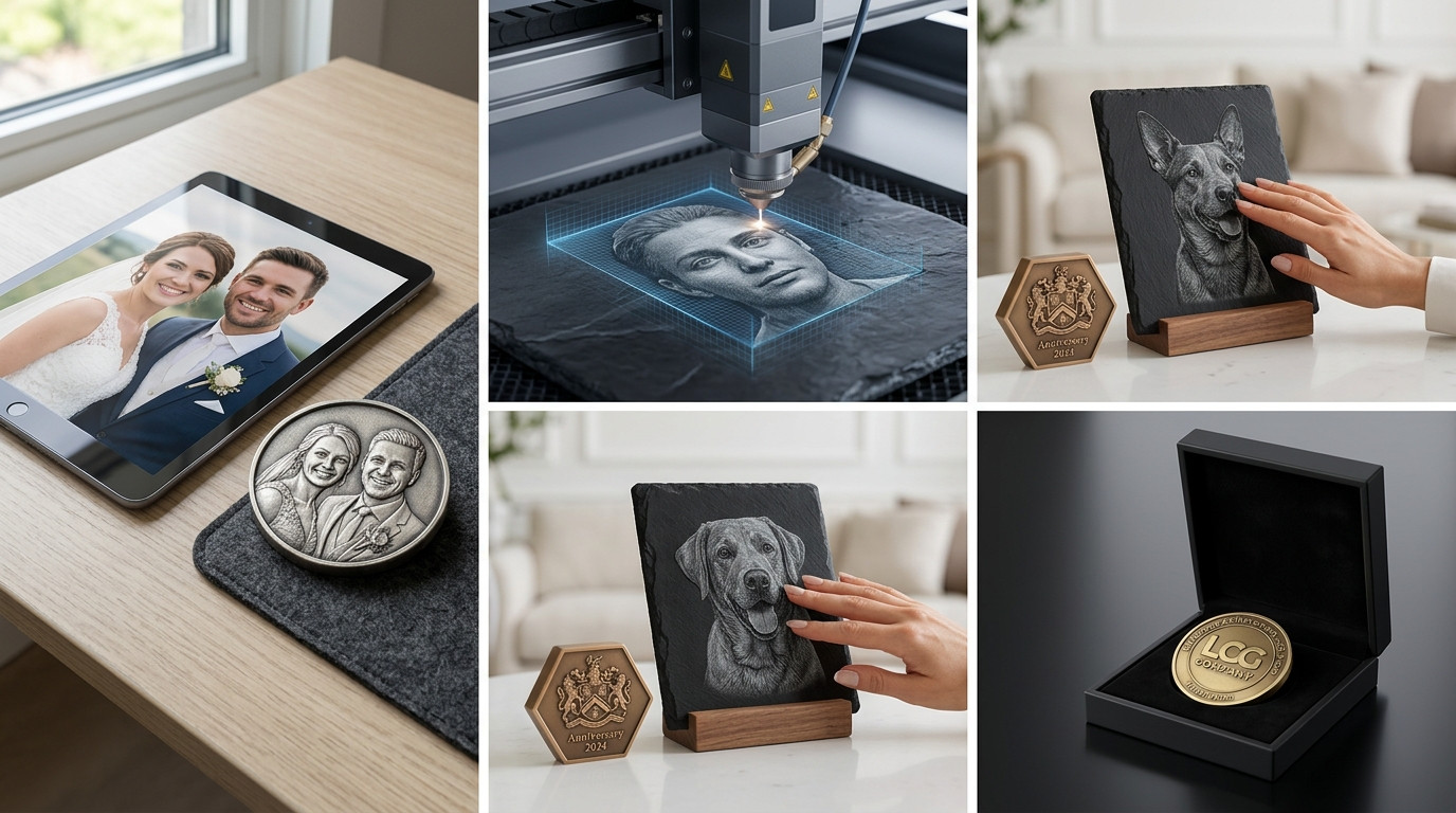3D Laser Engraved Portrait 3